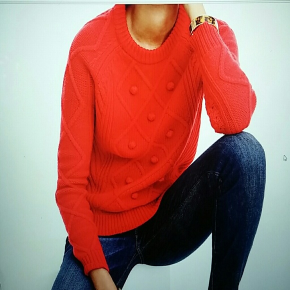 J. Crew Red Wool Sweater - Picture 2 of 4